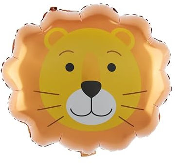 Folienballon * LÖWE * als Deko für Geburtstag und Party | 52,5x52,3cm groß | Kinder Kindergeburtstag Partydeko Luftballons Ballons Tier