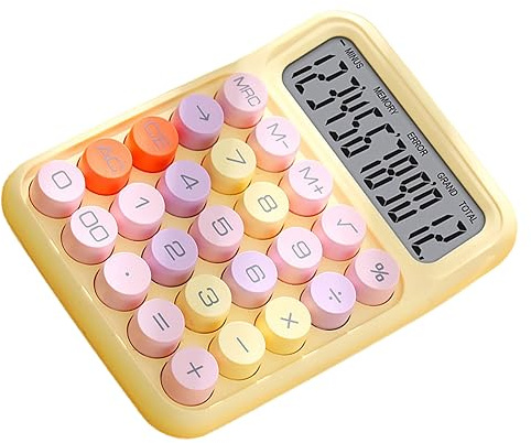 Calculadora Colorida de Teclado Mecánico para el Hogar, la Escuela y la Oficina - Calculadora de Escritorio Electrónica con Función de Interruptor Mecánico
