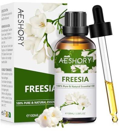 AESHORY Freesia Essential Oils 100ml, Premium Natural Freesia Fragrance Oil for Diffusers for Home, Aromatherapy, Skin Care, DIY Perfume, Candle and Soap Making