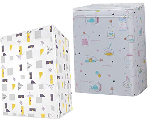HOMSFOU 2pcs Washing Machine Dust Cover Front Load Washer Cover Protect Washer and Dryer Outdoor Laundry Machine