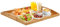 Extra Large Wooden Trays for Food Serving, Rectangular Bamboo Serving Tray with Handles for Eating Breakfast Dinner, Wooden Tray for Serving Tea Coffee Snack (50 x 40 CM)