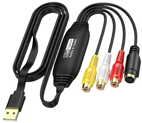 Cable adaptador USB 2.0 para digitalizar cintas antiguas, soporta múltiples formatos