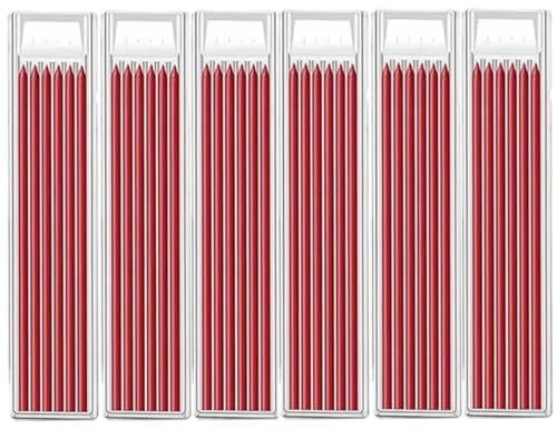 MROOFUL Lot de 36 recharges de crayon de charpentier de 2,8 mm, trou profond solide, pour le marquage et le dessin (ensemble rouge)