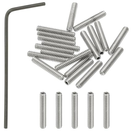 PATIKIL #4-40x5/8 Hex Socket Grub Screws, 20 Pcs Cup Point Set Screw with Wrench