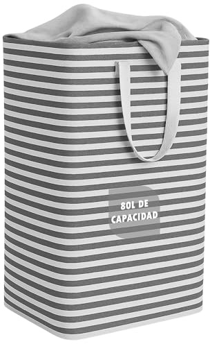 FRAVAST® Cesto Ropa Sucia 80 L + Guía Digital de Organización Gratis | Cesta Ropa Sucia 67x40x30cm | Cubo Ropa Sucia con Asas
