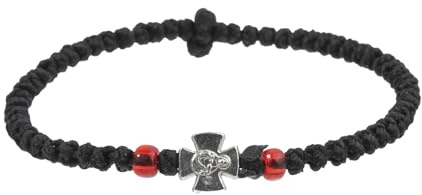Greabuy Justerbart krucifix flätat rep och legering för bekväm passform religiös symbol vardagskläder berlock religiöst armband