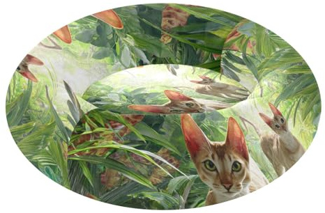 Singapure - Letto ortopedico per gatti 3D con foreste verdi, rimovibile e lavabile, letto ortopedico per animali domestici di medie dimensioni che dormono S