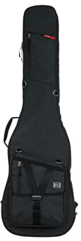 Gator Cases Transit Series Lightweight Bass Guitar Gig Bag with Back Pack Straps, Weather Resistant Exterior, and Rubberized Bottom, Charcoal Black Exterior (GT-BASS-BLK)