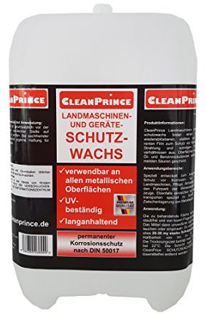 CleanPrince 5 Liter Schutzwachs Landmaschinen und Geräte Korrosionsschutz Spray Konservierung|DIN 50017|20-30 my
