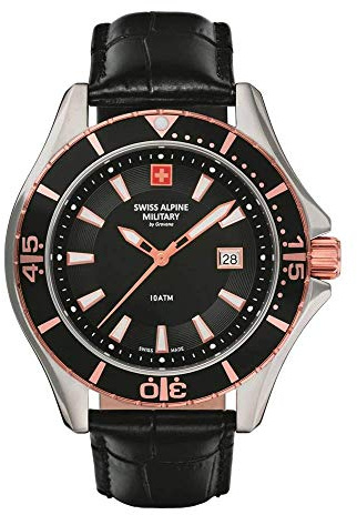 Swiss Alpine Military Analog Mid-31477, Schwarz/Weiß, Riemen