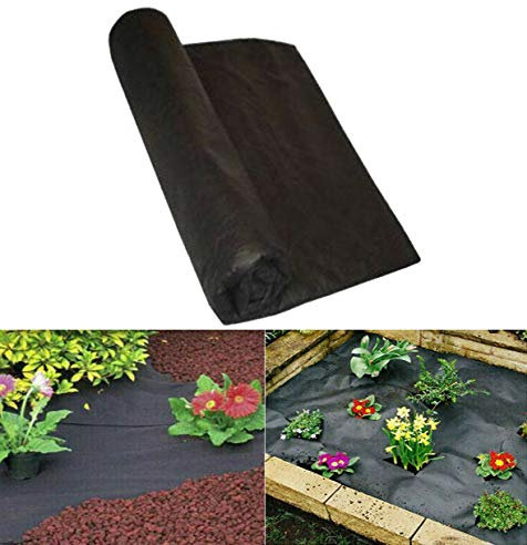 Premium Black Weed Control Fabric - 1m x 5m (1 Pc.) - Durable & Breathable Garden Barrier with UV Protection - Perfect for Ultimate Weed Prevention