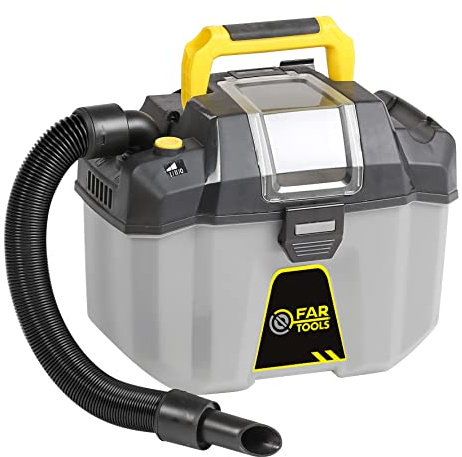 Fartools XF-Vacuum Aspirateur Eau & poussières 10L sans Fil 18V BRUSHLESS, 11-16Kpa, souffleur, Flexible 1,5m, Accessoires. Vendu sans Batterie