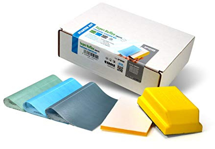Super Buflex Flexible Polishing Sheets Starter Kit, SP19160, K2000 - K3000, 15 Sheets + 1 Interface Pad + 1 Hand Block
