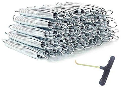 Cozyel 50x Ersatz Trampolin Federn 138mm Trampolinfedern Stahlfedern Zugfedern Spannfedern Trampolin Ersatzfeder Federset für Trampoline springen, Gartentrampolin, mit T-Haken, (Silber, 50 Stück)