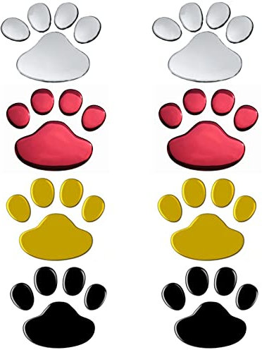 QIUMING Hundepfoten Fußabdruck Aufkleber 3D Auto-Aufkleber Pfotenabdruck Wasserdicht Auto-Aufkleber Pfotenabdruck Bunte Pfotenabdruck Aufkleber Geeignet für Autos, Motorräder, Roller,Hausfenster