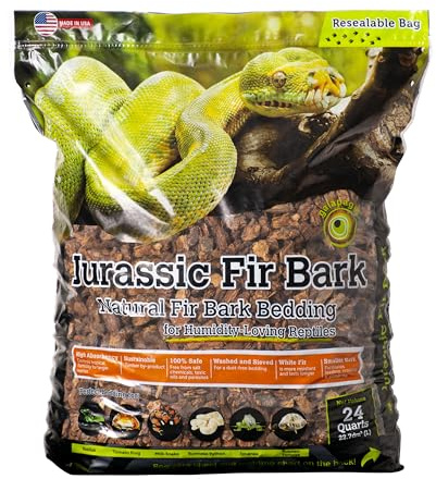 Galapagos (05026) Jurassic Fir Bark® 100% Douglas Fir High Absorbency Reptile Bedding, Ideal for Snakes, Geckos, & Tropical Terrariums, 24QT