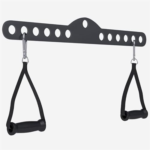 GORILLA SPORTS® lat dragstång - inklusive 2 handtag, karbinhake, justerbar, 60/75/100 cm, svart - dragstång, kabeldraghandtag, roddhandtag, biceps triceps bar, kabeldrag, kabeldraghandtag, styrketräni
