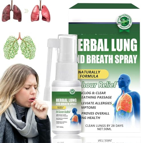 Herbal Lung and Breath Spray,Herbal Lung Cleansing Spray,Natural Lung Essence,Lungs Cleanse Spray (1 Pcs)