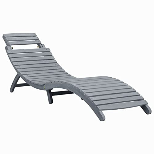 ShCuShan Tumbona de madera maciza de acacia para jardín, plegable, para sauna, exterior