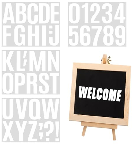 Zfseyuh 24 Piezas Letras y Numeros Adhesivos,10cm Impermeable Autoadhesivo de Números Letras,Pegatinas Números Adhesivos Adecuado para Puertas y Ventanas de Buzones de Automóviles (Blanco)