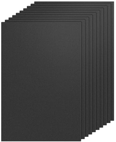 KAITELA Pack of 10 ABS Plastic Sheet 12 x 16 x 0.060 Thick, Black Moldable Flexible Thermoplastic Panel 1/16 Thick (1.5mm) for Craft Projects, Robotics Competitions - Textured & Smooth Surface