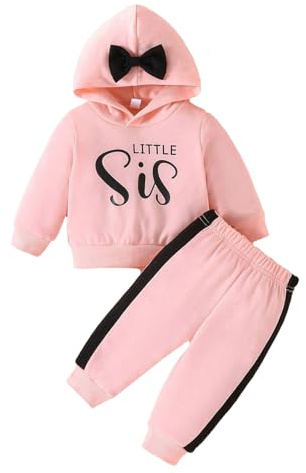 LUVCES Ensemble de Vetement Bebe Fille Imprimé Floral Sweat à Capuche Manche Longue Hauts+ Pantalon+ Bandeau Tenues d'automne