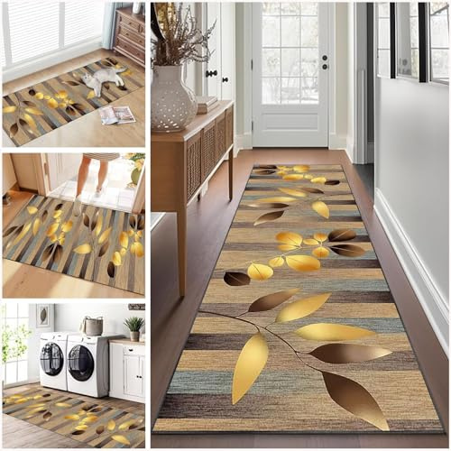 Ruxevnsy Tapis de Couloir Long 60 x 200 cm Tapis Cuisine Devant Evier Antidérapant et Lavable Tapis de Couloir Long Moderne Absorbant Tapis d Entree Interieur Tapis de Porte pour Salon Chambre