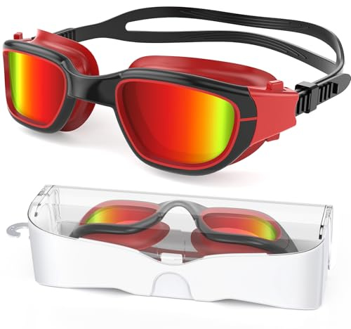 Zeligerstar Swimming Goggles, Polarized Goggles Swimming Adult, Anti Fog Anti Leak UV Protection Open Water Swim Goggles for Men Women Junior with Goggle Case