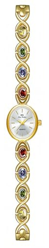 FANMIS Gold Watches for Women with Small Vintage Bracelet Elegant Jade Oval Dial Dress Watch Fashion Quartz Wrist Watch Waterproof Watch (B Gold)