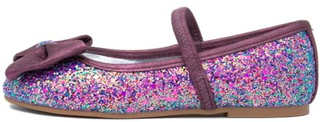 Lilley Sparkle Girls Purple Slip On Ballerina Shoe - Size 8 Child UK - Purple