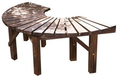 BZJPRFC Banc d'arbre Semi-Circulaire, Chaise Incurvée en Bois Massif, Siège Décoratif for Mobilier D'extérieur, Forme Extensible À L'infini, Facile À Installer