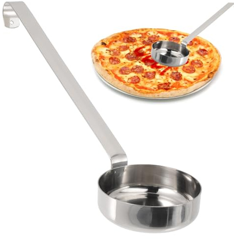 DIYEAH Cuchara para Salsa de Pizza de Acero Inoxidable Cuchara Plana para Untar con Mango Ergonómico Utensilio Resistente y Fácil de Limpiar para Cocina