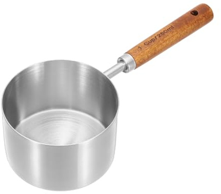 QUARKZMAN Cuchara Medidora, 250ml Cuchara De Café De Acero Inoxidable Con Mango De Madera Para Café Molido Té Azúcar Cocina Horneado, Madera