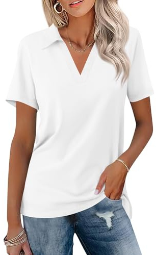 Polo Shirts for Women UK Ladies Polo Shirts Short Sleeve Breathable Top for Office Sports Work Tops for Women