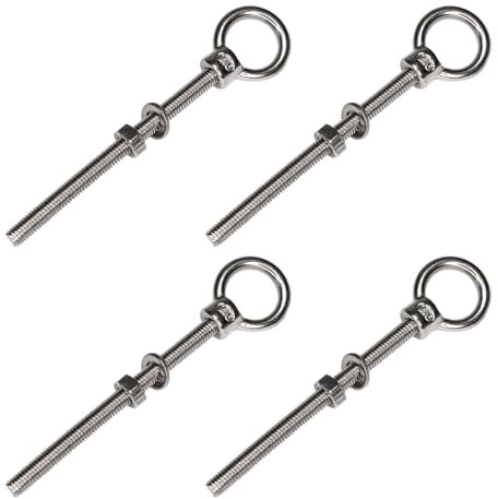 PRIOstahl Tornillo de ojo 643_4, tuerca anular, acero inoxidable, V4A, M12 x 120 (4 unidades)