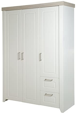 roba Kleiderschrank, Babyzimmerserie 'Felicia', Schrank 3-trg., 2 Schubladen, Landhausstil, weiß