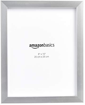 Amazon Basics Rectangular Photo Frame, 20 x 25 cm, 2-Pack, Nickel