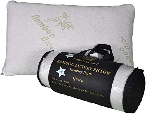Royalty Comfort Herzberg HG5076BM - Cuscino in memory foam, 50 x 76 cm, 40% viscosa di bambù e 60% di poliestere