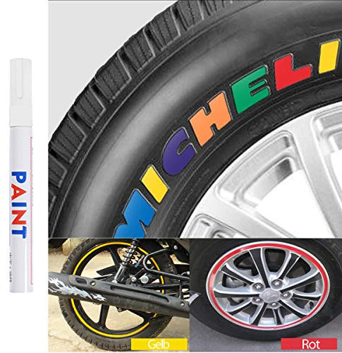 Qbisolo Marqueur de couleur pour pneus, stylo permanent étanche pour pneu de voiture, moto, pneu de vélo