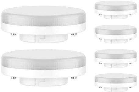 ledscom.de 6 Stück GX53 LED Leuchtmittel, warmweiß (2700 K), 4,2 W, 372lm, 96°, matt