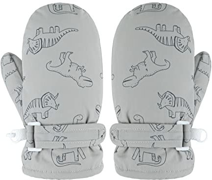 Jupsk Kinder Skihandschuhe, Winter Winddichte Schneefäustlinge Wärmeisolierende Fäustlinge Mädchen Jungen Kaltwetterfäustlinge für 1~6 Jahre Kinder Rodeln Snowboard Skating Laufen Outdoor-Aktivitäten