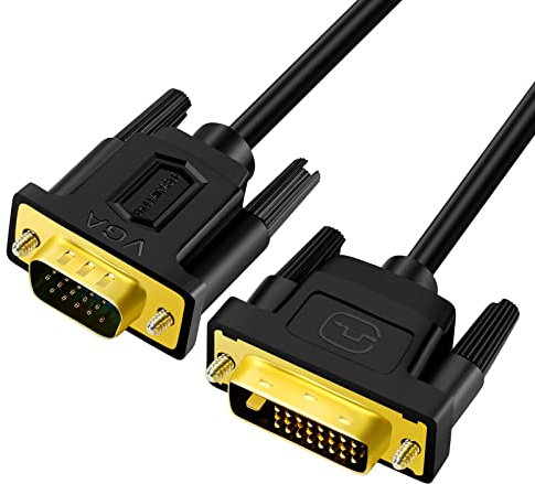 SHULIANCABLE DVI auf VGA Kabel, DVI-D 24 + 1 auf VGA Adapterkabel, Stecker auf Stecker, unterstützt 1080P Full HD für PC DVD HDTV Monitor (3M)