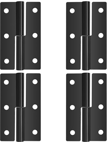 4 Unidades de Bisagras Desmontables de Puerta para Elevación, 62x37x1,5mm, Plegables para Muebles, Puertas Interiores y Armarios Industriales