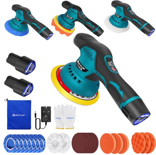 Buffer Polisher Cordless Car Polisher Buffer Machine Car Buffers And Polishers Kit Cordless Polisher with 2 ×2.0Ah Batteries, 8 Variable Speed, Electric Polisher Kit for Car Detailing/Polishing/Waxing