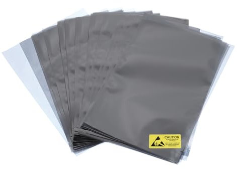 QUARKZMAN 50 Stück Antistatikbeutel ESD Abschirmbeutel Flach Oben Offen Antistatikbeutel für elektronische Geräte 6,3x9 Zoll (160x230mm)