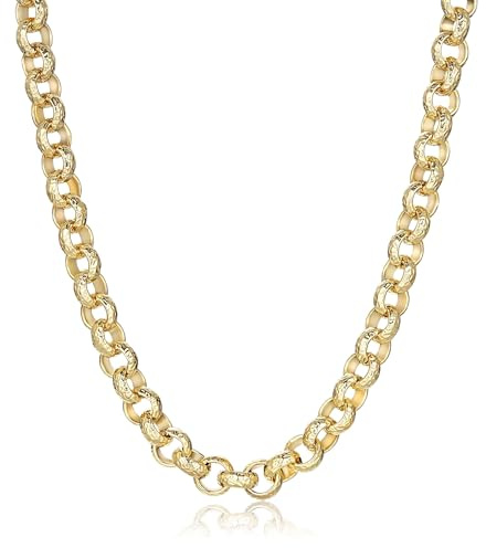 4-15mm Gold Diamond Cut Bold Belcher Chain Necklace, 16-30 Inch, PVD Gold Plated - Bling King London