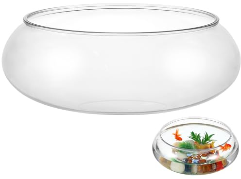 Veemoon Transparentes Aquarium 9.53X9.53X3.94In Desktop Goldfischbecken Multifunktions Betta Tank Für Büro Und Zuhause Dekoration