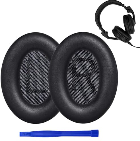 1 Paia Cuscinetti Cuffie per Bose QC35, QC 35 II, QC15 QC25 QC2 QC35 Ae2 Ae2i Ae2w, Cuscinetti Auricolari di Ricambio, con Pelle Più Morbida e Schiuma per Isolamento