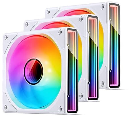 Jonsbo ZK-120W 120mm ARGB PWM Lüfter, 3er-Pack, Weiß – leise & stylisch, RGB, 2200 U/min