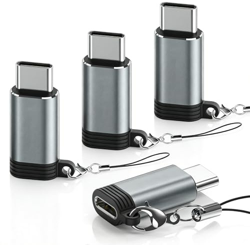 La Brodée för Lightning hona till USB C hanadapter, 4-pack iPhone till USB C-adapter stöder laddning och dataöverföring för iPhone 17/16/15/Pro/Pro Max, laddningsadaptrar tillbehör, inte för ljud/OTG